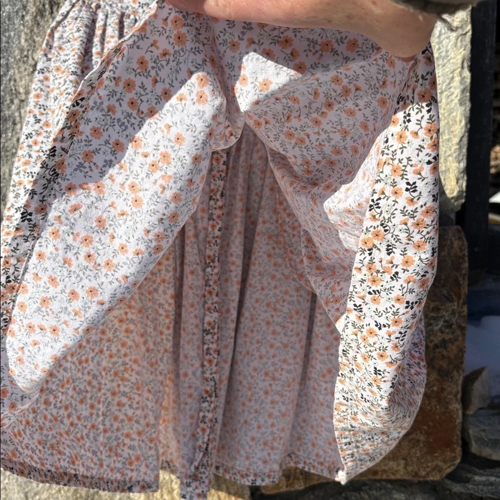 Pinwheels Floral Boho Festival Button-Down Skirt Cotton Vintage women 2 junior 7 - Picture 7 of 12